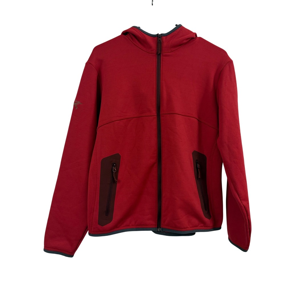 Arc'teryx Jacket Womens Red Polartec Fleece Hooded Full Zip Outdoor Hiking Vtg